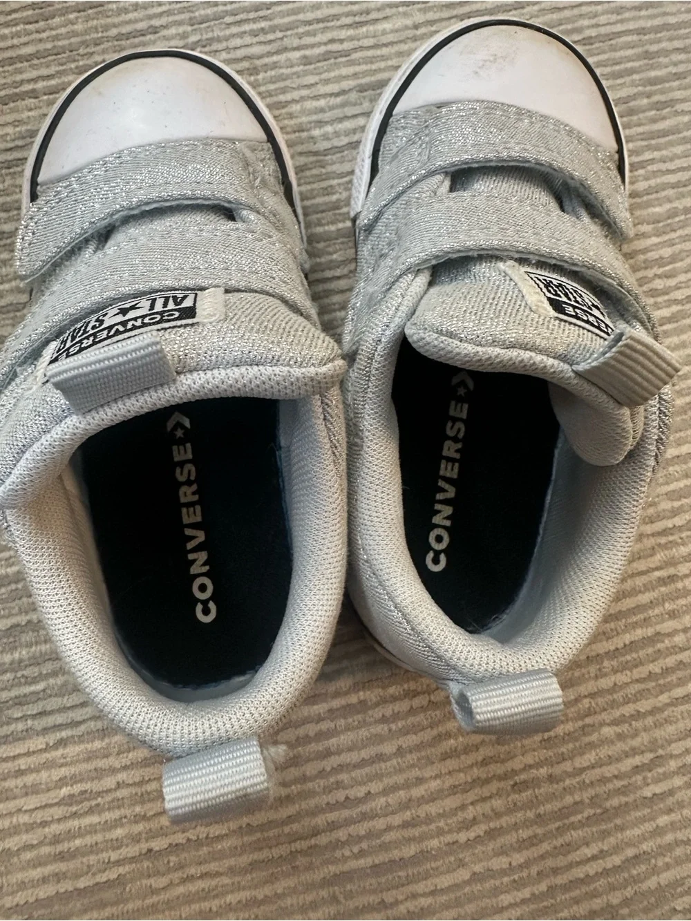 ✨ Converse All Star Silver Glitter Sneakers Toddler 7 ✨